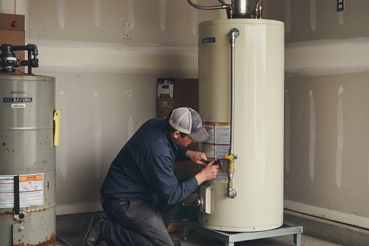 Water heater and shutoff valve replacement in Helmsburg