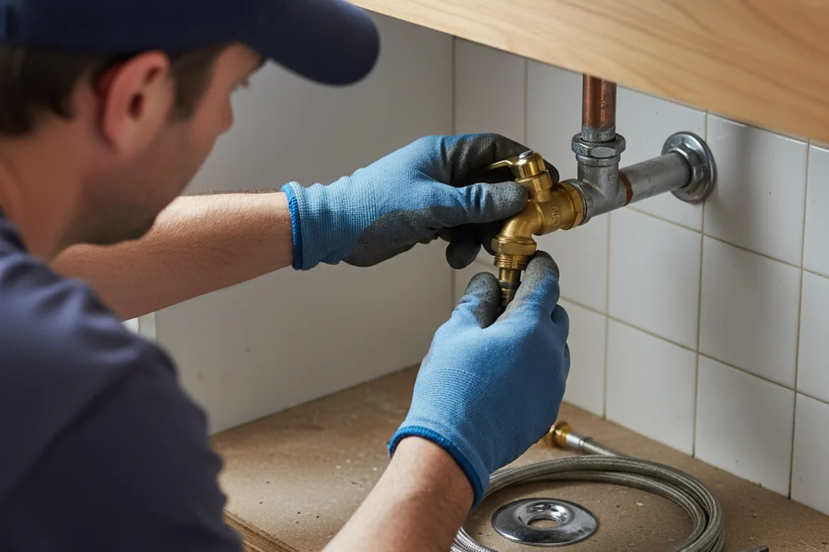 Shutoff valve and fitting work during Emergency Plumbing in Helmsburg
